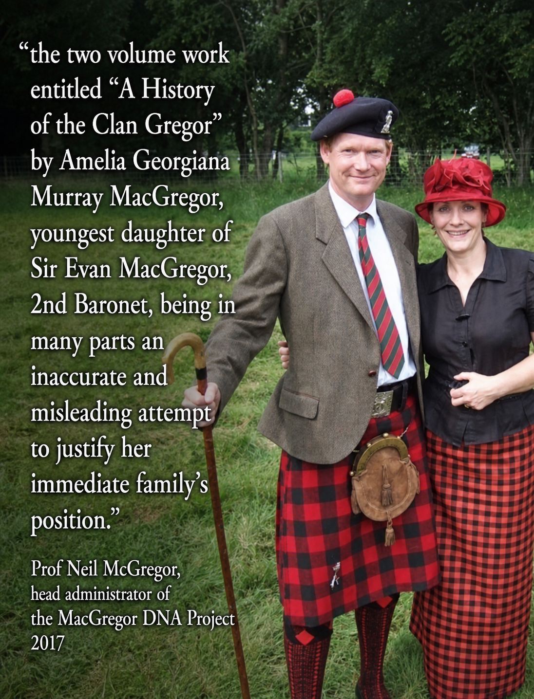 User-supplied quotation poster 3: white lettering beside two people in tartan outdoors; quotation and attribution as presented in the artwork.